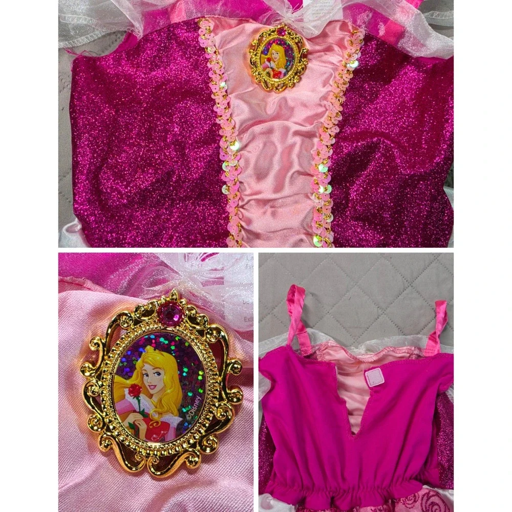 Disney Aurora Sleeping Beauty Princess Costume Pink Girls 4-6X Jakks Pacific